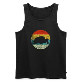 TORTOISE vintage - Men's Premium Organic Tank Top - black - Front - Michal (187cm)