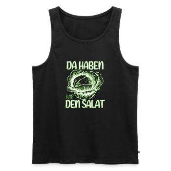 Da haben wir den Salat - Männer Premium Bio Tank Top - Schwarz - Vorne - Michal (187cm)