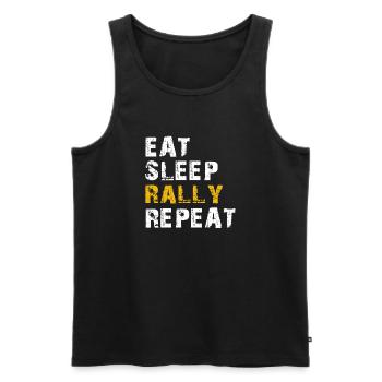 eat sleep rally repeat - Men's Premium Organic Tank Top - black - Front - Michal (187cm)