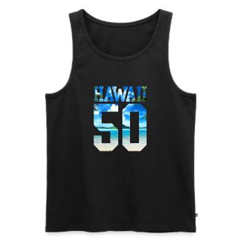 Hawaii 50 Fun Geschenk - Männer Premium Bio Tank Top - Schwarz - Vorne - AI Model Male 178 light (178cm)