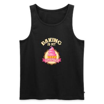 Baking Is My Superpower Cupcake - Men's Premium Organic Tank Top - black - Front - AI Model Male 178 light (178cm)