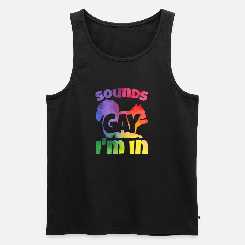Eichhörnchen und ein Regenbogen - Männer Premium Bio Tank Top - Schwarz