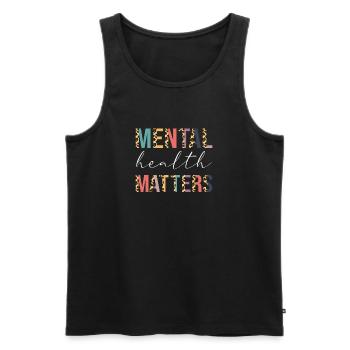 Mental Health Matters Womens Brain Mental Health A - Männer Premium Bio Tank Top - Schwarz - Vorne - Michal (187cm)