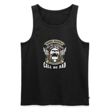 manche Leute nennen mich einen Veteranen - Männer Premium Bio Tank Top - Schwarz - Vorne - Michal (187cm)