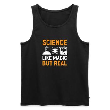 La science comme par magie mais réelle - Débardeur bio Premium Homme - noir - Devant - AI Model Male 178 light (178cm)