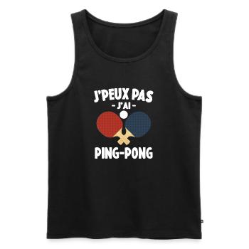 Je Peux Pas J'ai Ping-Pong Cadeau - Débardeur bio Premium Homme - noir - Devant - Michal (187cm)