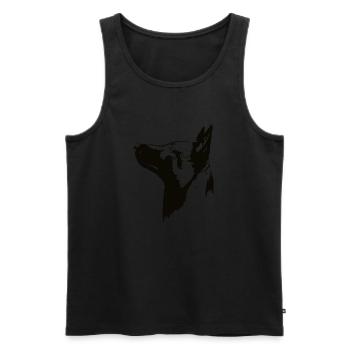 MalinoisKopf - Männer Premium Bio Tank Top - Schwarz - Vorne - Michal (187cm)