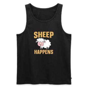 Funny sheep, sheep not only for shepherds - Men's Premium Organic Tank Top - black - Front - AI Model Male 178 light (178cm)