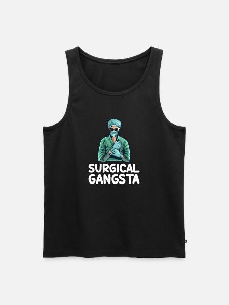 Technologue chirurgical Gangsta Tech Drôle - Débardeur bio Premium Homme - noir