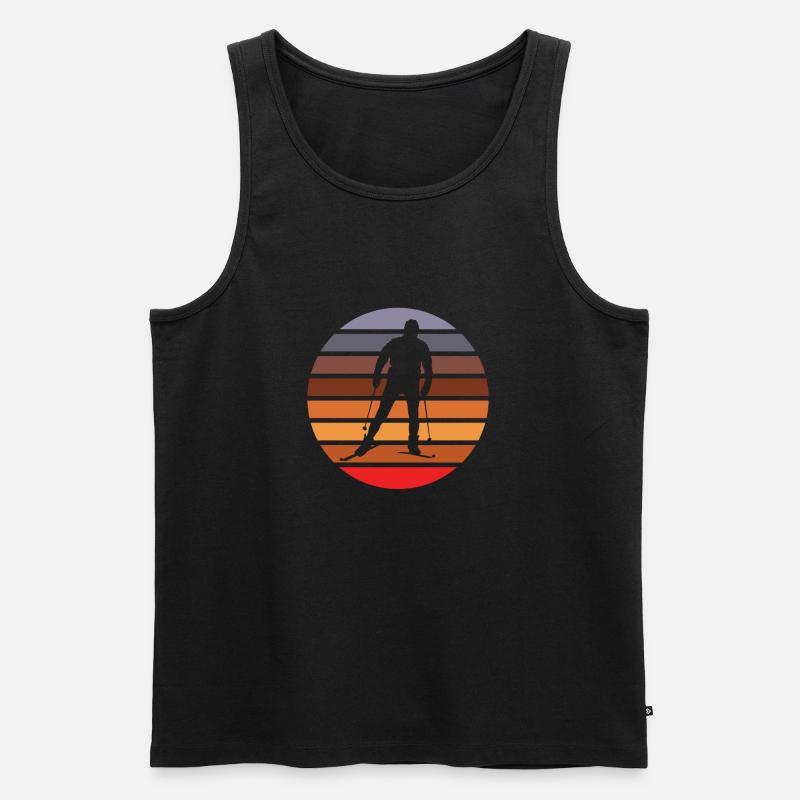 Ski Langlauf Langläufer - Männer Premium Bio Tank Top - Schwarz