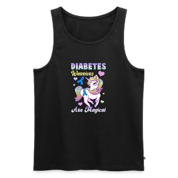 Les guerriers du diabète sont une licorne mignonne magique - Débardeur bio Premium Homme - noir - Devant - AI Model Male 178 light (178cm)