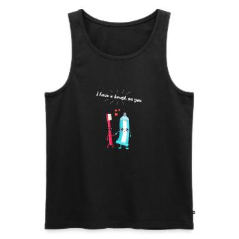 Toothbrush & Toothpaste Pair Gift for Dentists - Men's Premium Organic Tank Top - black - Front - AI Model Male 178 light (178cm)