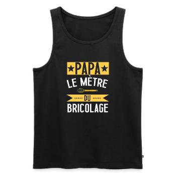 Papa le mètre du bricolage cadeau bricoleur humour - Débardeur bio Premium Homme - noir - Devant - Michal (187cm)