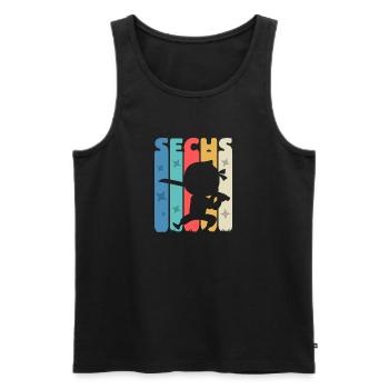 Ninja 6 Sechster Geburtstag 6 Jahre - Männer Premium Bio Tank Top - Schwarz - Vorne - Michal (187cm)