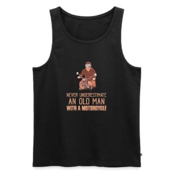 Never Underestimate An Old Man With A Motorcycle B - Männer Premium Bio Tank Top - Schwarz - Vorne - Michal (187cm)