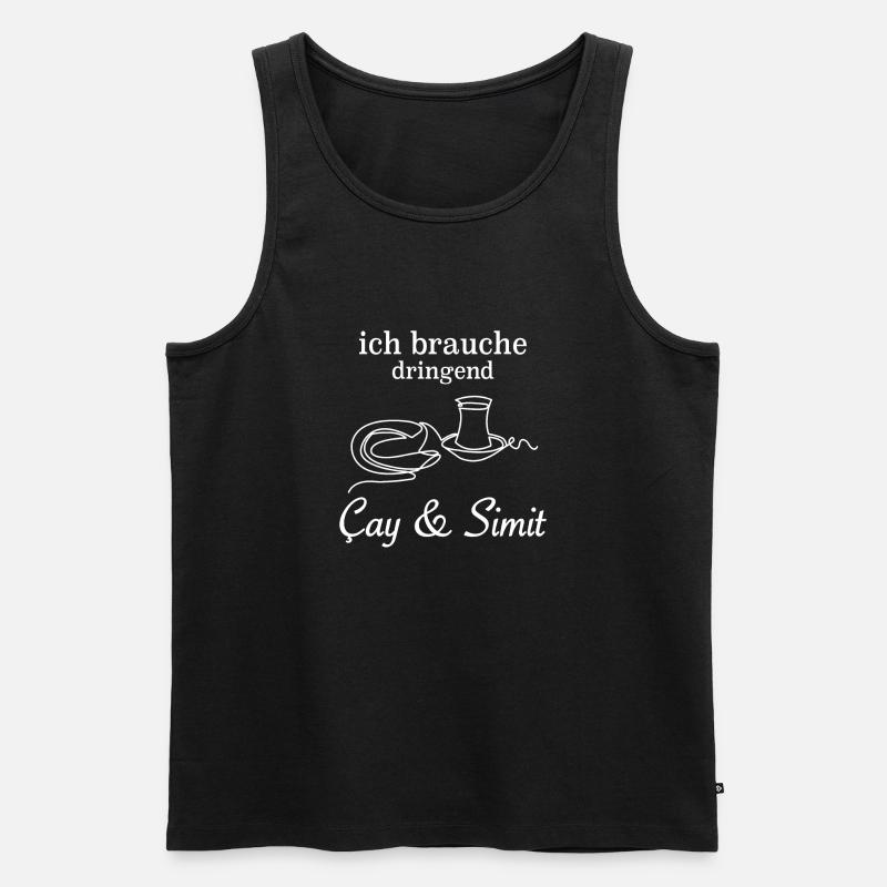 Cay Simit Tea Bagel - Männer Premium Bio Tank Top - Schwarz