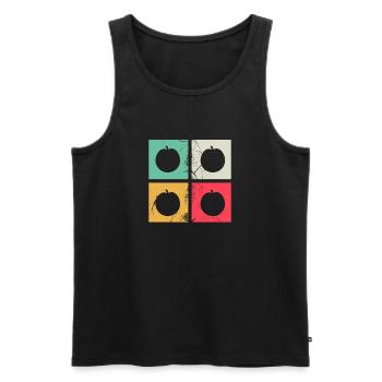Apricot Fruit Lover Retro Veggie Diet Gift idea - Men's Premium Organic Tank Top - black - Front - AI Model Male 178 light (178cm)
