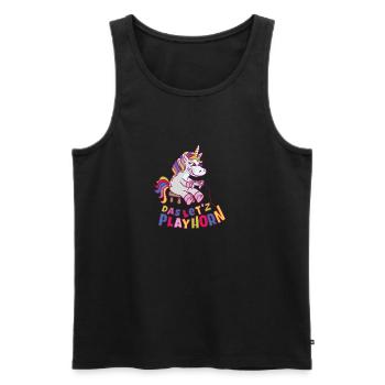 Let's Playhorn - Men's Premium Organic Tank Top - black - Front - AI Model Male 178 light (178cm)