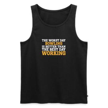 THE WORST DAY BOWLING IS BETTER THAN THE BEST DAY - Men's Premium Organic Tank Top - black - Front - AI Model Male 178 light (178cm)