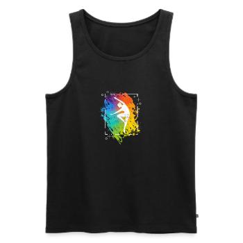 Gymnastik Regenbogenfarben Akrobatik Akro Turnerin - Männer Premium Bio Tank Top - Schwarz - Vorne - Michal (187cm)