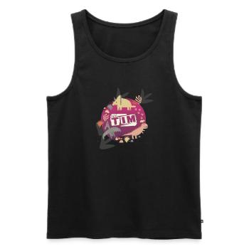 TIM - Beau nom de garçon avec de mignons dinosaures - Débardeur bio Premium Homme - noir - Devant - AI Model Male 178 light (178cm)