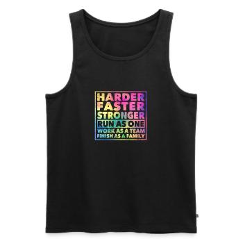 Harder Faster Run Stronger Work Team Goal - Men's Premium Organic Tank Top - black - Front - AI Model Male 178 light (178cm)