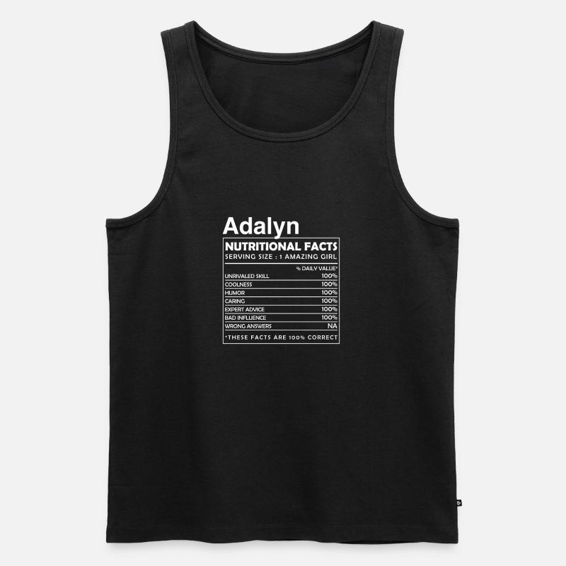 ADALYN Nutritional Facts - Männer Premium Bio Tank Top - Schwarz