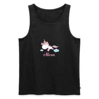 ALEXA Pink Unicorn Novelty - Men's Premium Organic Tank Top - black - Front - AI Model Male 178 light (178cm)