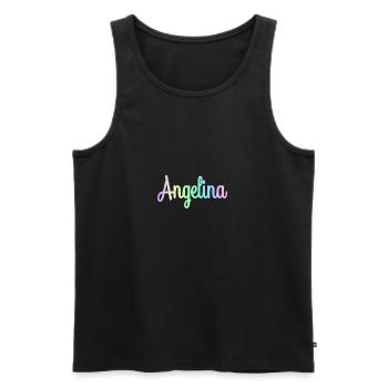 ANGELINA Rainbow Cursive Minimaliste - Débardeur bio Premium Homme - noir - Devant - Michal (187cm)
