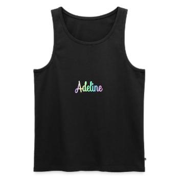 ADELINE Rainbow Cursive Minimaliste - Débardeur bio Premium Homme - noir - Devant - AI Model Male 178 light (178cm)