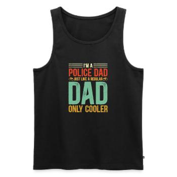 Fier policier papa - Débardeur bio Premium Homme - noir - Devant - Michal (187cm)