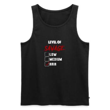 Niveau de Savage: ARIA Checkmark Novelty Custom Nam - Débardeur bio Premium Homme - noir - Devant - Michal (187cm)