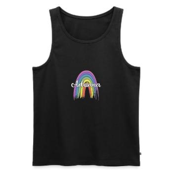 ADRIANA Rainbow Cursive - Männer Premium Bio Tank Top - Schwarz - Vorne - AI Model Male 178 light (178cm)