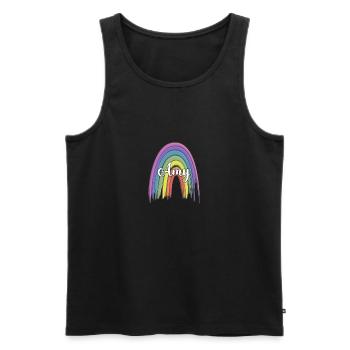 ADALYN Rainbow Cursive - Débardeur bio Premium Homme - noir - Devant - Michal (187cm)