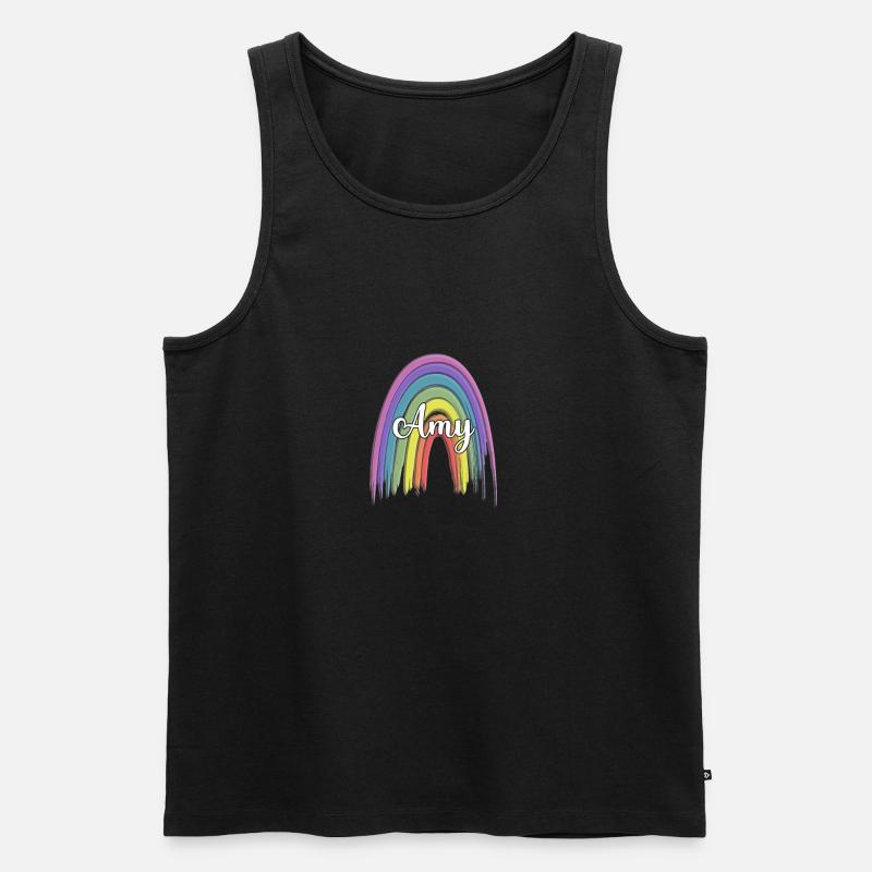 ADALYN Rainbow Cursive - Männer Premium Bio Tank Top - Schwarz