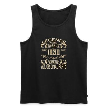 Legends Were Born In 1930. Aged Perfectly All orig - Männer Premium Bio Tank Top - Schwarz - Vorne - Michal (187cm)