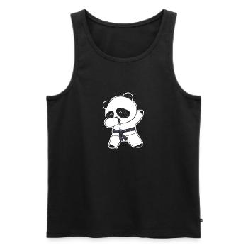 Lustige Dabbing Karate Baby Panda Bär Kampfkunst - Männer Premium Bio Tank Top - Schwarz - Vorne - AI Model Male 178 light (178cm)