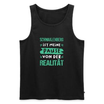 Schwarzenberg ist meine Pause - Männer Premium Bio Tank Top - Schwarz - Vorne - Michal (187cm)