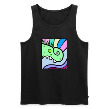 Caméléon dans la boîte de couleur imagination abstraite - Débardeur bio Premium Homme - noir - Devant - Michal (187cm)