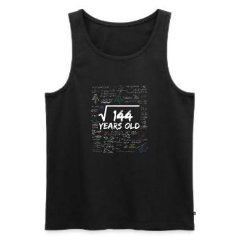 Square Root of 144 12TH Funny Math Birthday - Männer Premium Bio Tank Top - Schwarz - Vorne - Michal (187cm)