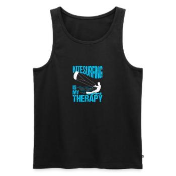 Lustiges Kitesurfen Kiteboard Surfer Kitesurfen - Männer Premium Bio Tank Top - Schwarz - Vorne - AI Model Male 178 light (178cm)