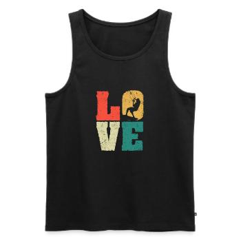 Retro Love Kitesurfing Lover Kiteboarding Kite - Men's Premium Organic Tank Top - black - Front - Michal (187cm)