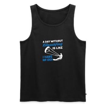 Ein Tag ohne Kitesurfen Funny Kiteboarding Ozean - Männer Premium Bio Tank Top - Schwarz - Vorne - Michal (187cm)