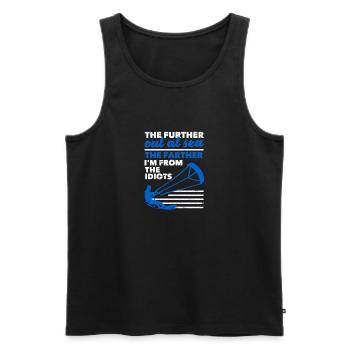 Je weiter draußen auf dem Meer, desto weiter bin - Männer Premium Bio Tank Top - Schwarz - Vorne - AI Model Male 178 light (178cm)