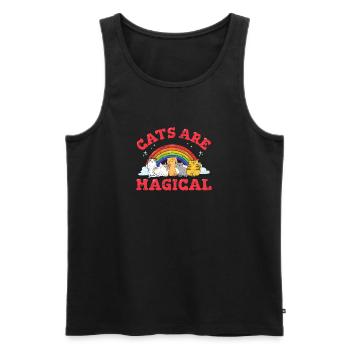 Cats Are Magical Funny Cat Lover Cute Cat Mom Rain - Männer Premium Bio Tank Top - Schwarz - Vorne - Michal (187cm)