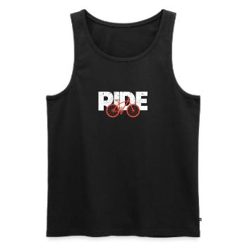 Ride Vintage MTB Rider Mountainbike Radfahren Bike - Männer Premium Bio Tank Top - Schwarz - Vorne - Michal (187cm)