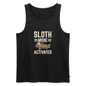 Sloth Mode Activated Funny Sloth Lovers Sleeping L - Men's Premium Organic Tank Top - black - Front - AI Model Male 178 light (178cm)