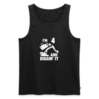 J’ai 4 ans et Diggin' It - Débardeur bio Premium Homme - noir - Devant - Michal (187cm)
