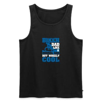 Vatertag Biker Dad Wie ein normaler Vater, aber - Männer Premium Bio Tank Top - Schwarz - Vorne - Michal (187cm)