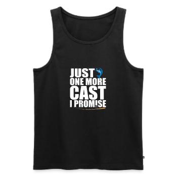 Just One More Cast I Promise Angler Fishing - Men's Premium Organic Tank Top - black - Front - Michal (187cm)